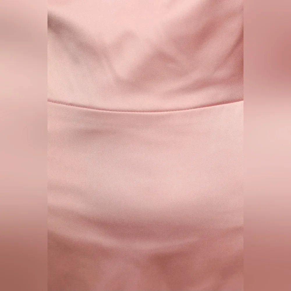 Lulu's Sereno Mauve Pink Satin Cowl Neck Asymmetrical Midi Dress, Size Medium - Picture 5 of 12